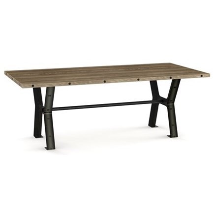 Amisco Tables Amisco Parade Dining Table with Metal Trestle Base